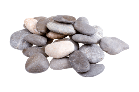 Native river rock for landscaping beds and dry creeks