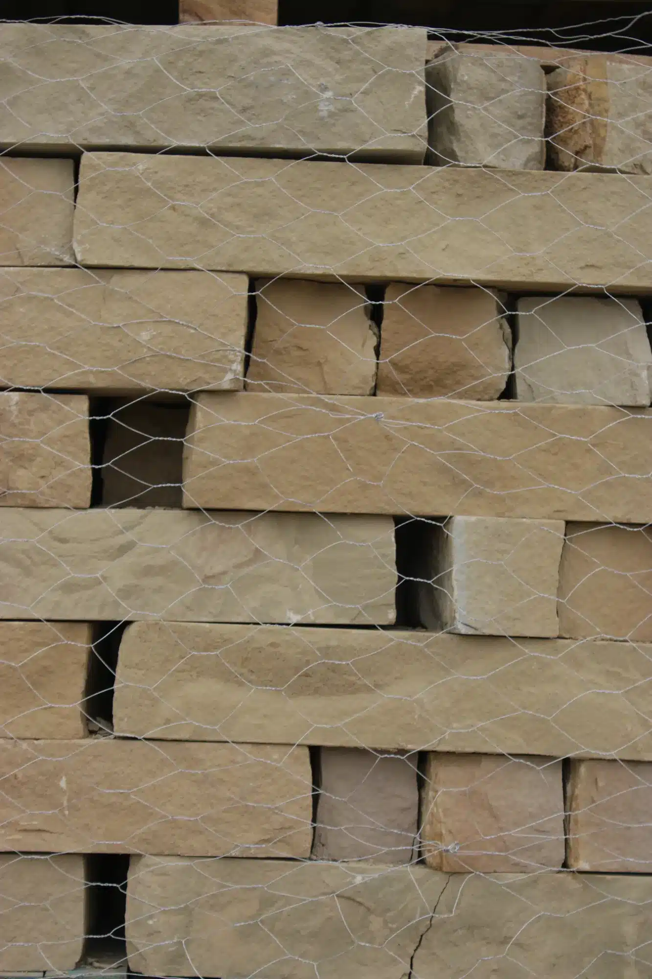 Milsap chopped stone pieces at the materials yard